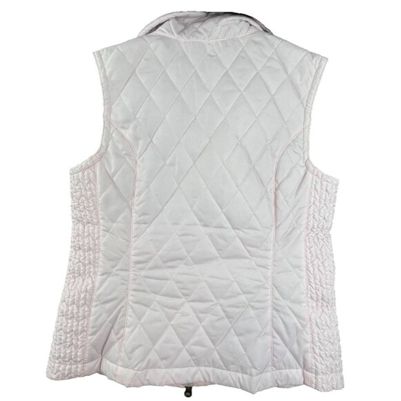 Vintage Nike Quilted Vest Womens Small Pink Faux Fur Collar Running Full Zip Y2K - Picture 2 of 14